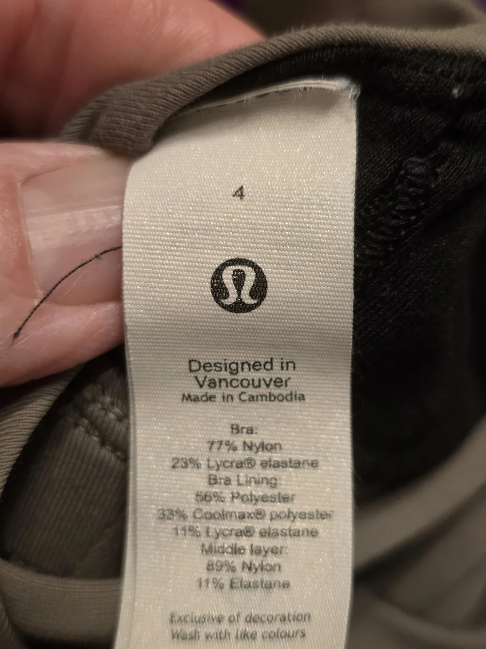O lululemon athletica taupe strappy bralette Size 4
